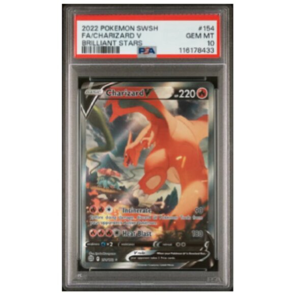 Charizard V - Brilliant Stars - Full Art PSA GEM MT 10 - Picture 1 of 2